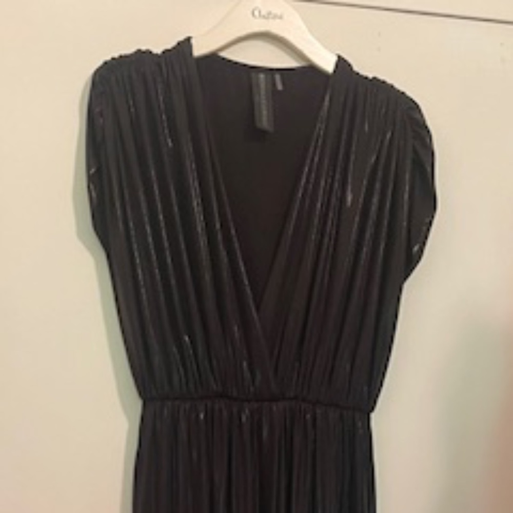 Norma Kamali Black Pleated Maxi Dress